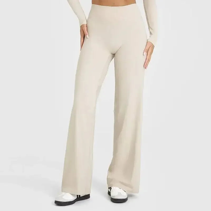 2026 décontracté Fiess jambe droite pour les femmes doux respirant sans gêner Leggings cravates Yoga pantalons de sport à jambes larges