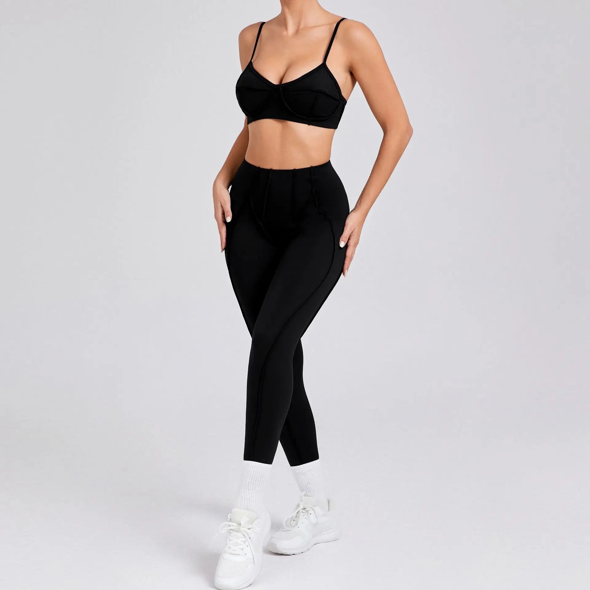 Ensemble de yoga pour femme, survêtement d'entraînement, legging athlétique imbibé, legging push-up de gym, soutien-gorge de fitness, vêtements de sport, vêtements actifs, nouveau