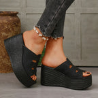 Été décontracté femme sandales en plein air plate-forme antidérapante sandales à talons compensés femmes anti-dérapant confortable chaussures De créateur Zapatos De Mujer