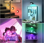 Applique murale LED magnétique, lumières magnétiques à intensité variable, 360 °   Lampe de nuit de projecteur d'armoire de télécommande tactile de rotation