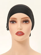 Mousseline de soie pour femmes musulmanes, panhua, chapeau astronomique fin, enveloppement de la tête Islam, turban arrière, bande de sauna féminine, document solide