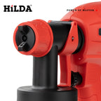 HILDA-Pistolet de Pulvérisation Électrique Rouge de 800ml, Pulvérisateur de Peinture, Outil de Haute Puissance, pour Camion Domestique