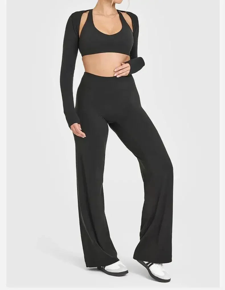 2026 décontracté Fiess jambe droite pour les femmes doux respirant sans gêner Leggings cravates Yoga pantalons de sport à jambes larges