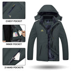 TACVASEN vestes de Ski d'hiver pour hommes manteaux polaires imperméables veste de Snowboard thermique isolée Parka imperméable avec capuche Parka homme