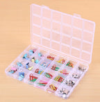 Boîte à bijoux rectangulaire en plastique à 28 grilles, compartiment de rangement, étui à bijoux, boucles d'oreilles, perles, présentoir artisanal, conteneur organisateur, nouveau