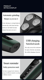 Rasoirs électriques étanches pour hommes, tondeuse électrique, support de rasoir, utilisation à sec, batterie aste, rasoirs à distance, machine de rasage