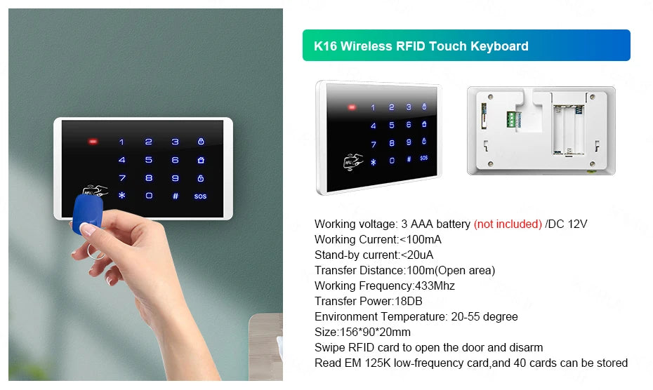 KERUI W184-Capteur de mouvement intelligent Tuya, 4G, WiFi, 101 unité de système d'alarme, sans fil, compatible Alexa, anti-cambriolage, contrôle à domicile