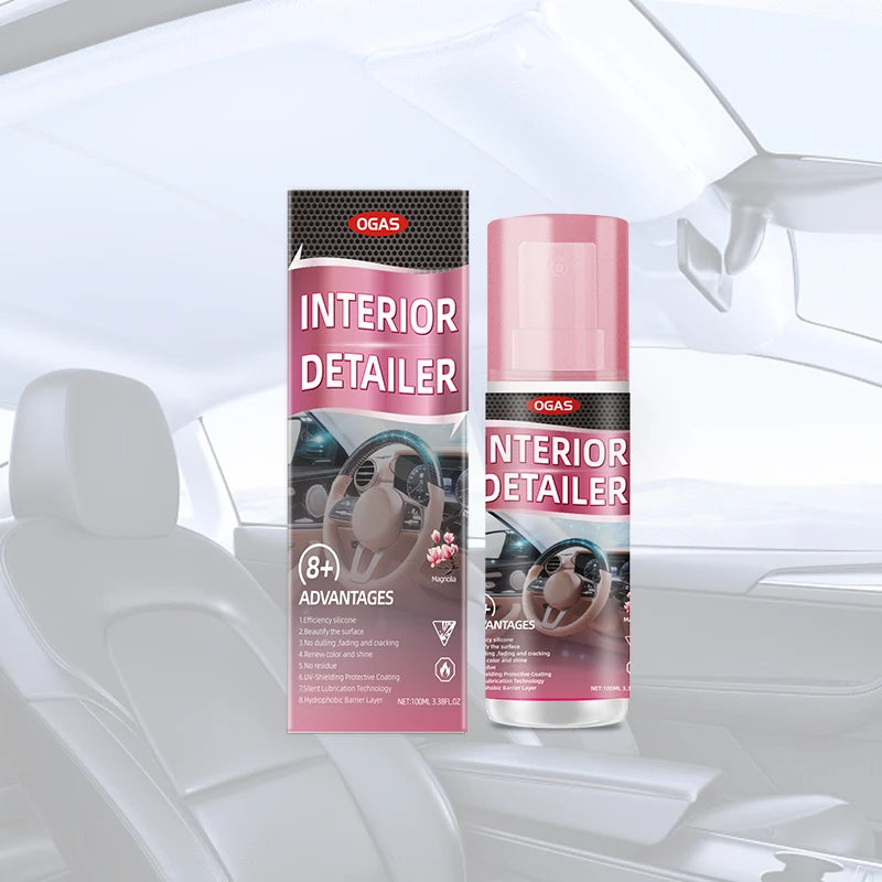 Nettoyant pour l'intérieur des voitures, Polish pour l'intérieur des véhicules, Nettoyant pour l'intérieur des voitures 100 ml, Spray de nettoyage intérieur, Nettoyant complet pour l'intérieur des voitures