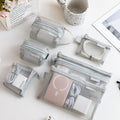6 sacs de rangement transparents en maille pour pièces de monnaie et articles divers, pochettes organisatrices de cartes 3D portables, sacs cosmétiques, sacs de rangement de voyage