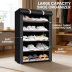 Étagère à chaussures simple avec rangement anti-poussière, armoire à chaussures multi-niveaux, support de rangement pour entrée de dortoir