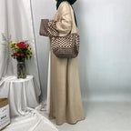 Dubaï élégant caftan Robe modeste Abayas musulman ouvert Abaya et sac femmes Islam Caftan Marocain Robe Arabe Femme Musulmane