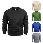 Sweat-shirt à col rond pour hommes, couleur unie, printemps, extérieur, décontracté, quotidien, manches longues, pull à capuche, vêtements de sport pour hommes