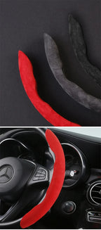 Housse de rehausseur de volant de voiture universelle en daim, 38CM, antidérapante, protection de direction intérieure automobile, accessoires de décoration