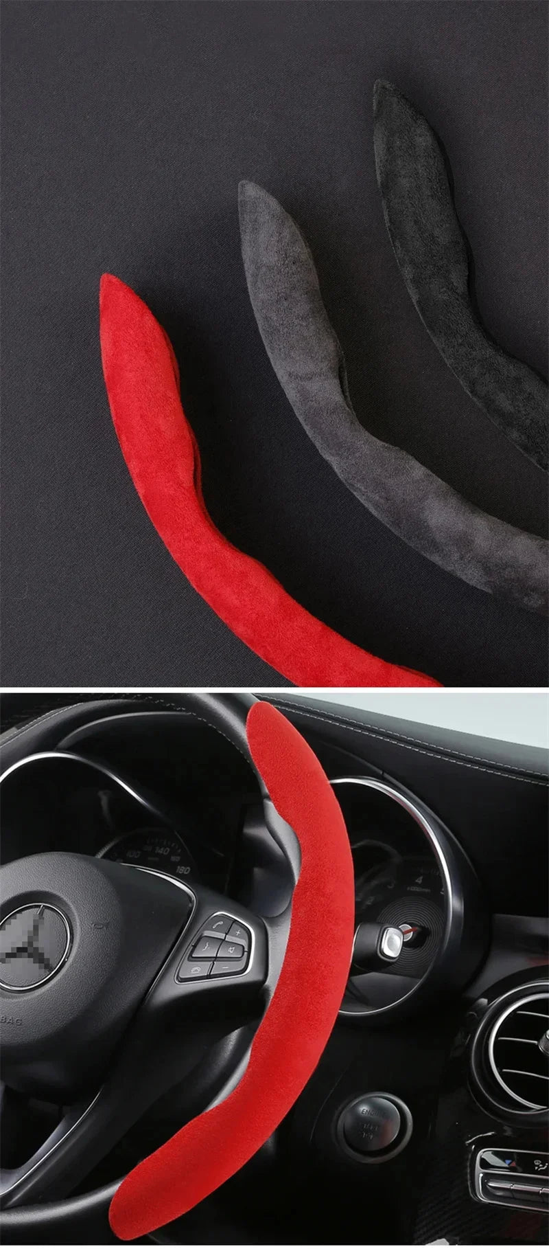 Housse de rehausseur de volant de voiture universelle en daim, 38CM, antidérapante, protection de direction intérieure automobile, accessoires de décoration