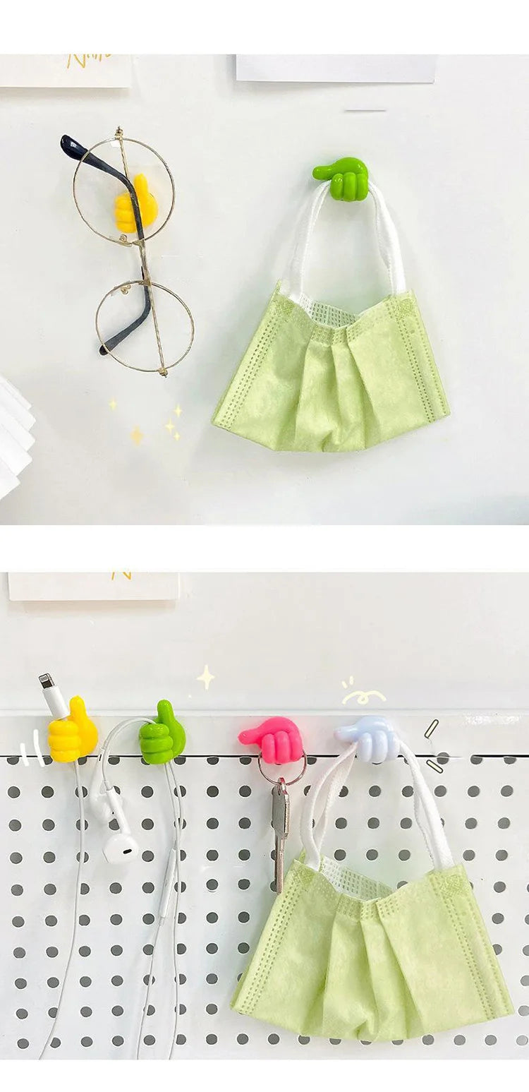 Crochet de décoration murale auto-adhésif en Silicone, 2 pièces, crochet créatif pour clé à pouce, Clip de câble de données pour maison/bureau, organisateur de bureau en fil