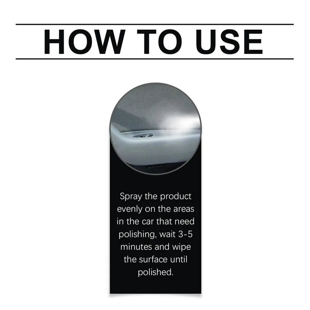 Nettoyant de polissage intérieur de voiture 100ml, Spray de détail de siège en cuir de voiture, nettoyant d'intérieur de protection, nettoyant de détail de voiture