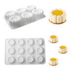 Moule à gâteau cylindrique en Silicone ondulé en dentelle, 6 ou 12 cellules, outils de fabrication de desserts de fête, moule à gâteau en Mousse, fournitures de pâtisserie de cuisine