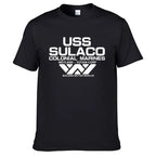 Mode USCSS Nostromo T-Shirt Alien USS Sulaco Colonial Marines Aliens hors monde à manches courtes T-Shirt hommes coton O cou t-shirts