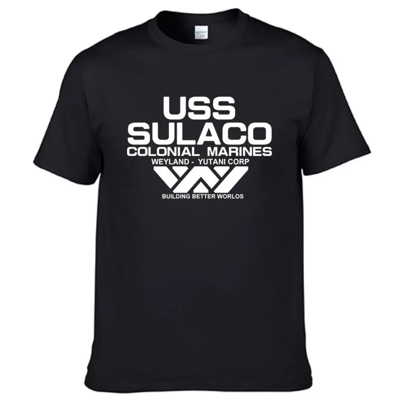 Mode USCSS Nostromo T-Shirt Alien USS Sulaco Colonial Marines Aliens hors monde à manches courtes T-Shirt hommes coton O cou t-shirts