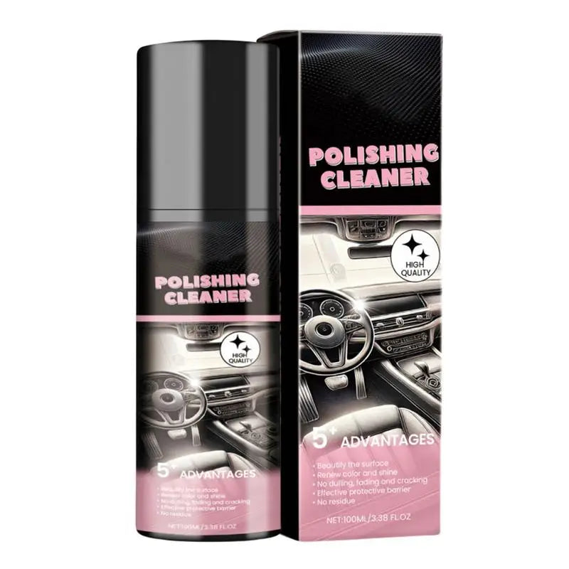 Nettoyant de polissage intérieur de voiture 100ml, Spray de détail de siège en cuir de voiture, nettoyant d'intérieur de protection, nettoyant de détail de voiture