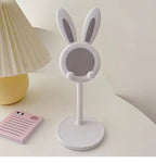 Support de téléphone portable de bureau en forme de lapin de dessin animé mignon, support de téléphone réglable pour iPhone, iPad, Samsung, smartphone, support de table