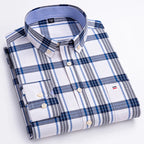 Chemise Oxford à manches longues pour hommes, grande taille 7xl, 100% coton, coupe cintrée, formelle, unie, à carreaux, vêtements de bureau élégants, nouvelle collection