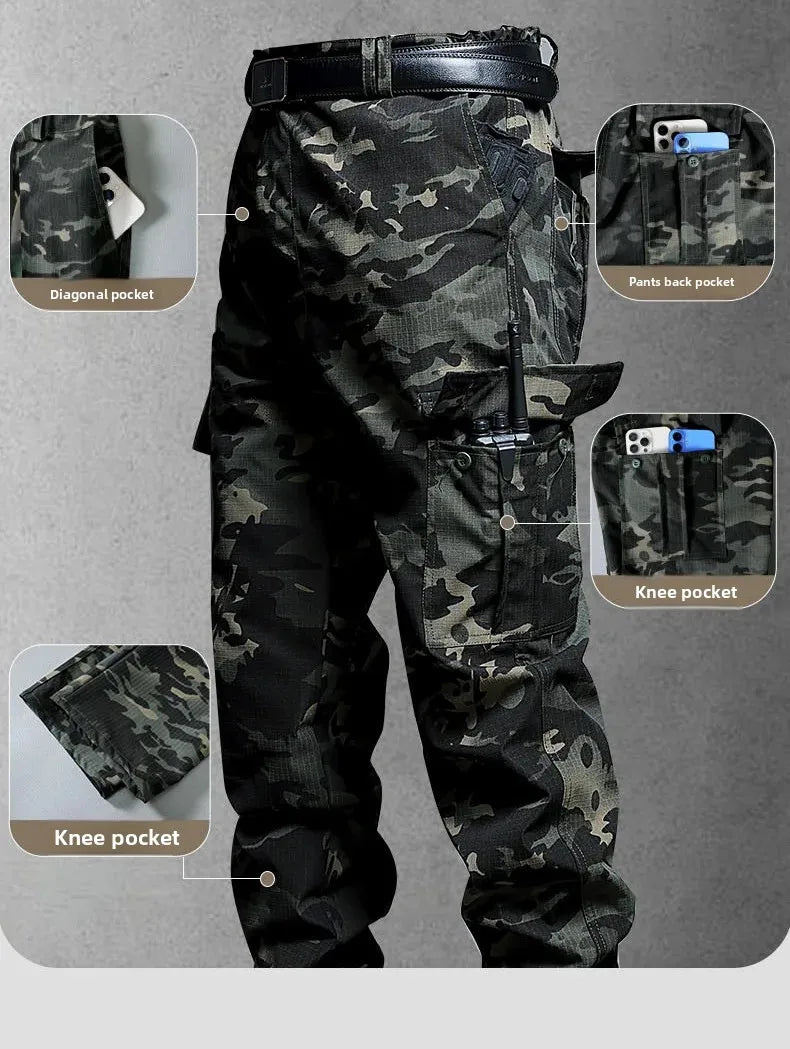 Pantalon de travail tactique résistant à l'eau pour hommes, poches multiples, Fans militaires d'extérieur, pantalons décontractés, Style américain printemps automne