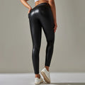 Leggings en cuir PU femmes Sexy Scrunch fesses Leggings filles Faux cuir pantalon taille haute Push Up Leggings décontractés 6 couleurs