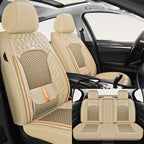 Coussin de siège auto ergonomique – Cuir Nappa et soie glacée, éponge haute résilience, confort toutes saisons pour la plupart des véhicules