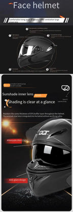 Casque rabattable casque de moto pour hommes Double lentille croisière moto de fond casque complet couvert crème solaire quatre saisons
