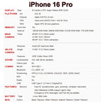 iPhone 16 Pro 16Pro d'origine 128GB/256GB/512GB/1TB ROM 8GB RAM débloqué 5G téléphone intelligent paquet officiel ressemble à un nouveau
