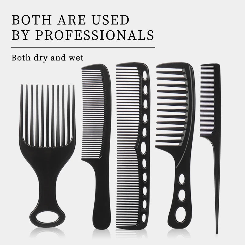 6 pièces nouveau style coiffure hommes femmes Salon de beauté cheveux coiffure brosse noire peignes brosse à cheveux