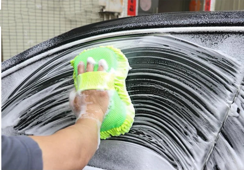 Éponge de lavage de voiture en microfibre, nettoyage de soins de voiture, brosses de détail, serviette de lavage, gants automobiles, accessoires de style