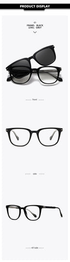 KANSEPT carré hommes lunettes de soleil femmes Lunettes de lecture magnétique Clip-on Lunettes femmes monture de Lunettes Lunettes myopie lentilles
