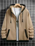 Cardigan épais à capuche et fermeture éclair pour homme, vêtement d'extérieur décontracté, sweat-shirt à la mode, Style transfrontalier, nouvelle collection automne hiver