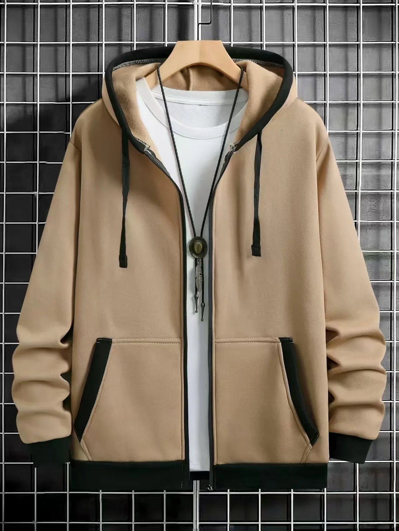 Cardigan épais à capuche et fermeture éclair pour homme, vêtement d'extérieur décontracté, sweat-shirt à la mode, Style transfrontalier, nouvelle collection automne hiver
