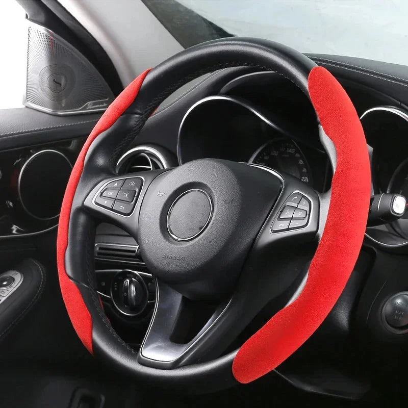 Housse de rehausseur de volant de voiture universelle en daim, 38CM, antidérapante, protection de direction intérieure automobile, accessoires de décoration