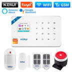 KERUI W181 Kit de système d'alarme WIFI GSM avec capteur de porte/fenêtre pour la sécurité à domicile Support Alexa Tuya application intelligente télécommande
