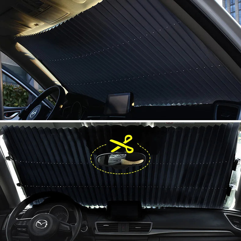 Rideaux de fenêtre avant de voiture, pare-brise à 6 ventouses, couverture de protection solaire pour voiture, blocage UV, accessoires de pare-soleil