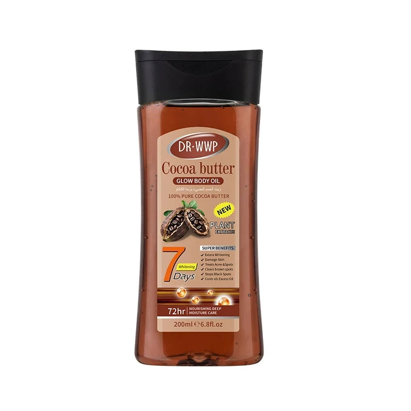 Disaar-Huile essentielle à la vitamine C pour peau lisse, 200ml, extrait d'e Vera, anti-rides, hydratant, soins de la peau aux haricots de cacao
