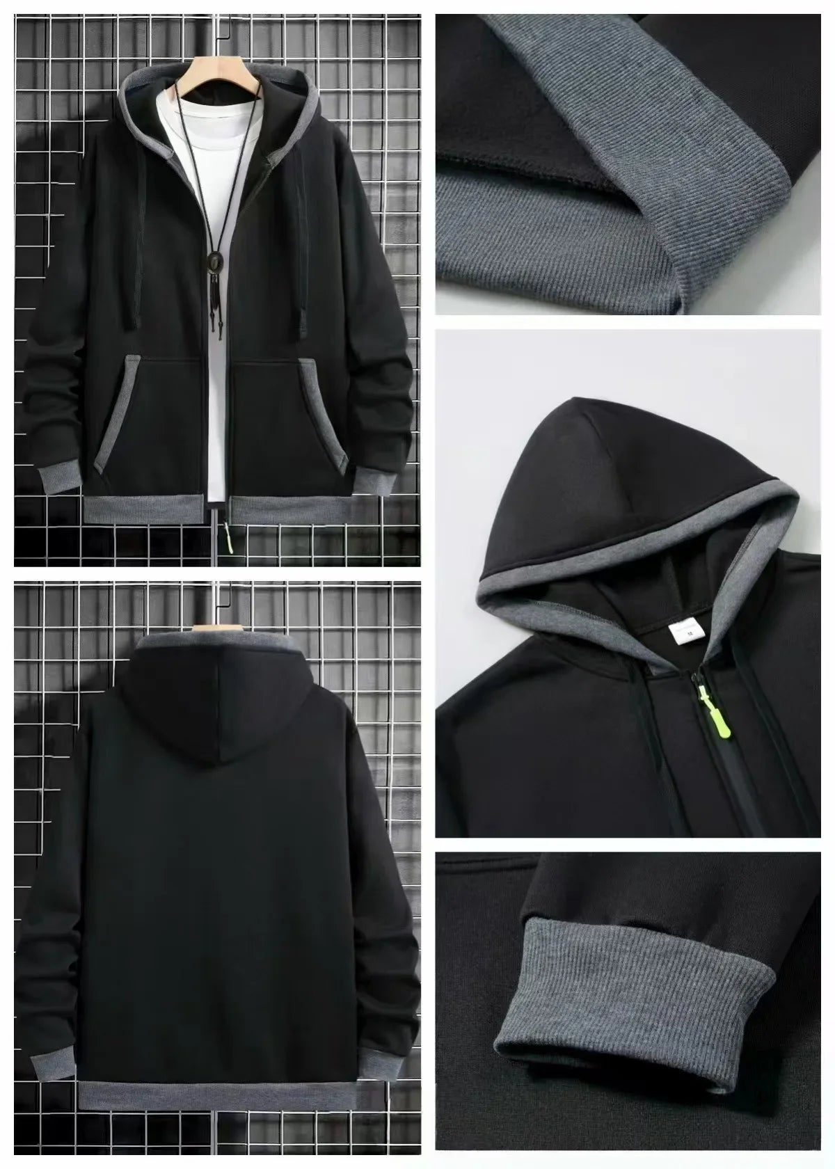 Cardigan épais à capuche et fermeture éclair pour homme, vêtement d'extérieur décontracté, sweat-shirt à la mode, Style transfrontalier, nouvelle collection automne hiver