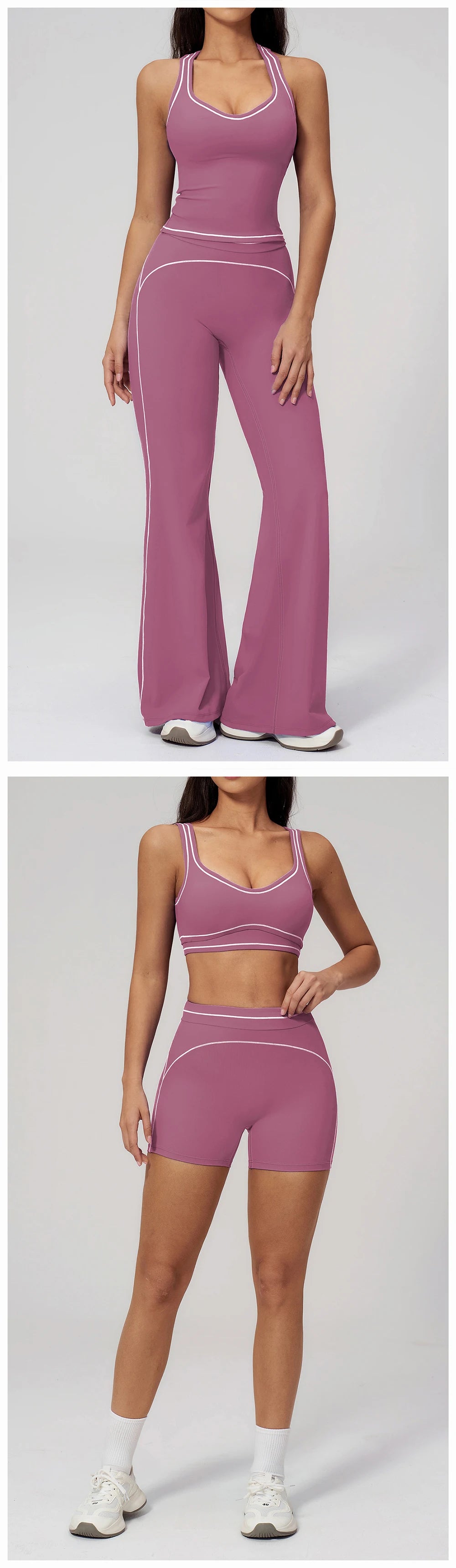 Ensemble de yoga 2 pièces pour femme, tenue de sport, vêtements de gym, ensemble soutien-gorge de sport et pantalon de course, vêtements de yoga et de sport pour femme