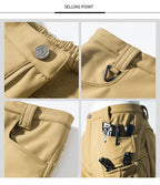 Pantalon cargo imperméable pour homme, doublé en polaire Sharkskin, idéal pour l'escalade, le ski, la randonnée, la pêche, avec de grandes poches