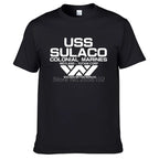 Mode USCSS Nostromo T-Shirt Alien USS Sulaco Colonial Marines Aliens hors monde à manches courtes T-Shirt hommes coton O cou t-shirts