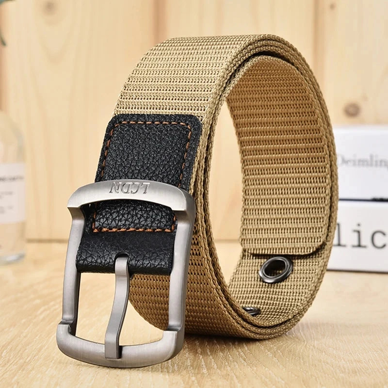 Ceinture en toile à broches pour hommes et femmes, ceinture décontractée, pantalon cargo, jeans, extérieur, escalade, sport, entraînement, environnement, mode