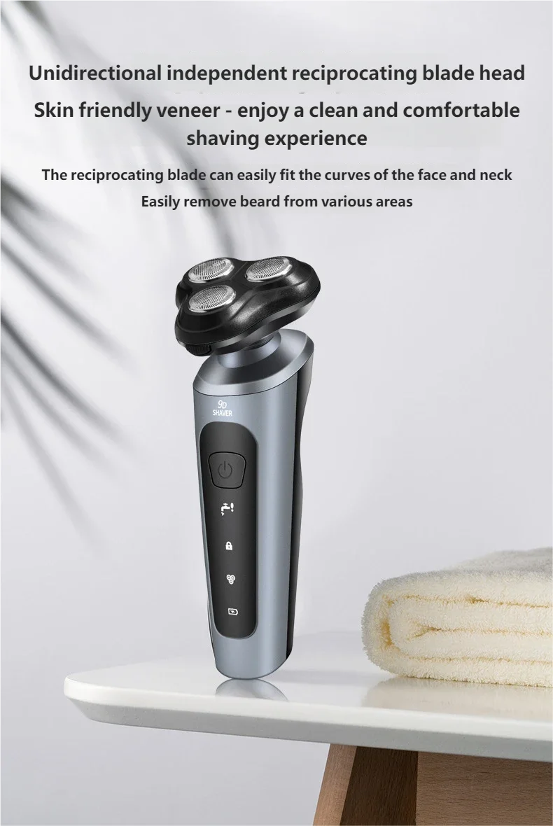 Rasoir Rechargeable Intelligent pour hommes rasoir à barbe humide/sec ABS Tondeuse dissolvant barbe rasoir Rechargeable pour peau lisse