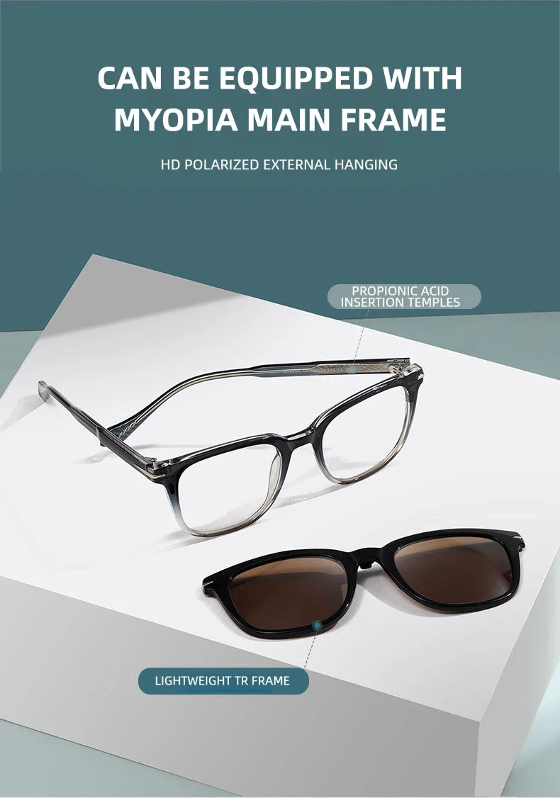 KANSEPT carré hommes lunettes de soleil femmes Lunettes de lecture magnétique Clip-on Lunettes femmes monture de Lunettes Lunettes myopie lentilles