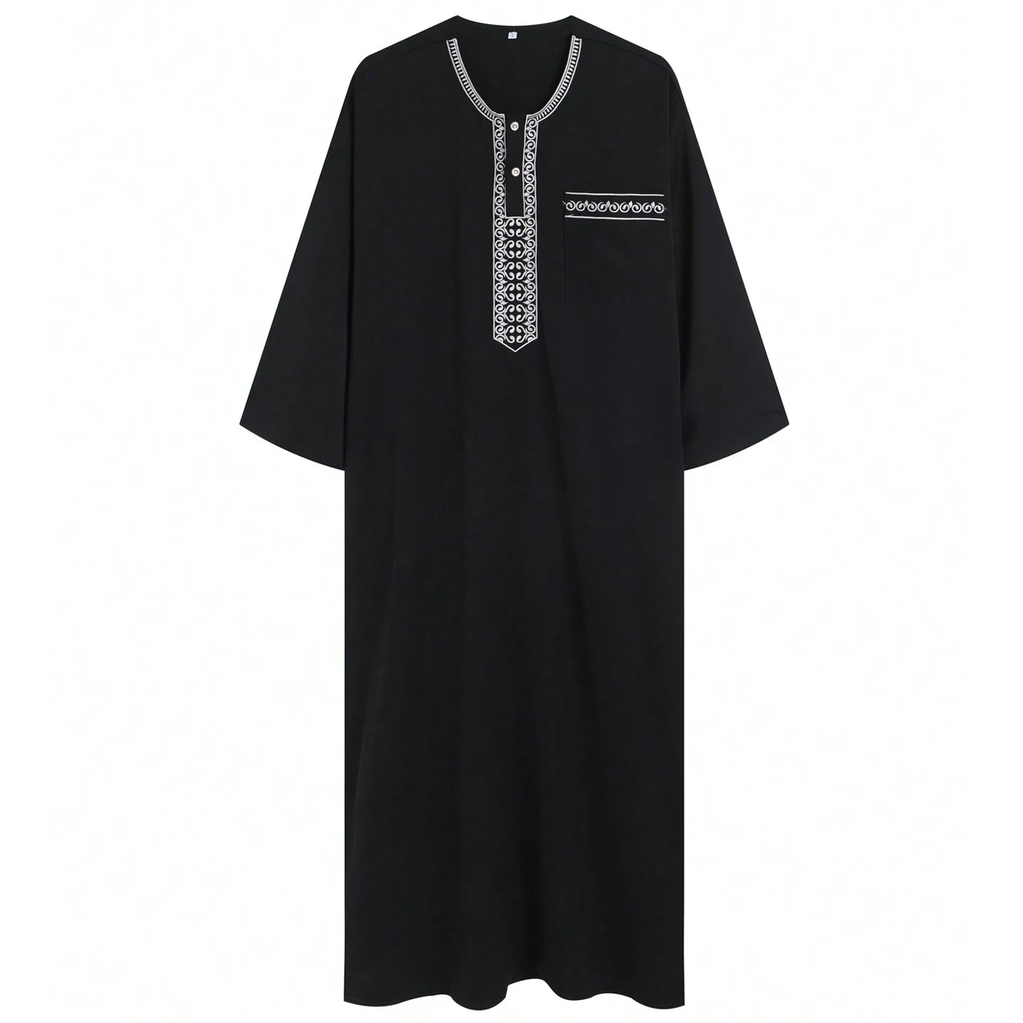 Nouvelle robe islamique musulmane pour hommes, thobe à manches longues, broderie classique, robe de style ethnique arabe, robe décontractée formelle pour hommes, robe de prière