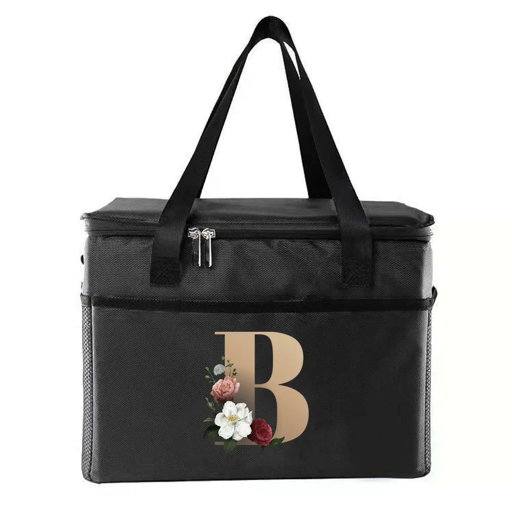 Sac thermique sacs à déjeuner portables sac isotherme alimentaire sacs à Bento impression or lettre série voyage pique-nique stockage sacs de glace