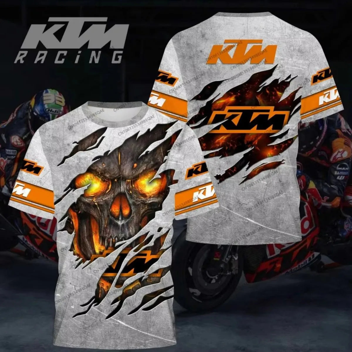T-shirt imprimé en 3D KTM Racing, Combinaison de moto pour homme, T-shirt respirant pour fan de MotoGP, été
